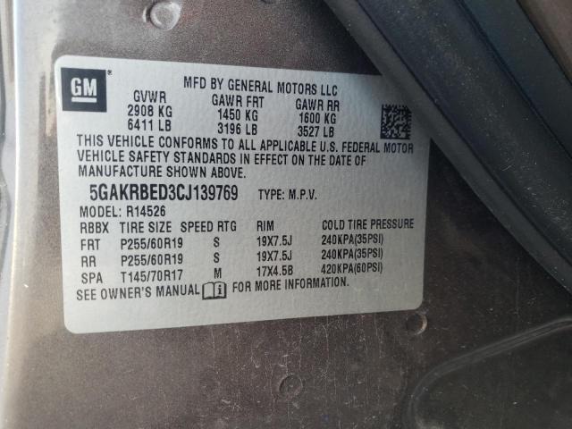 Photo 10 from auction – 2012 BUICK ENCLAVE with VIN 5GAKRBED3CJ139769