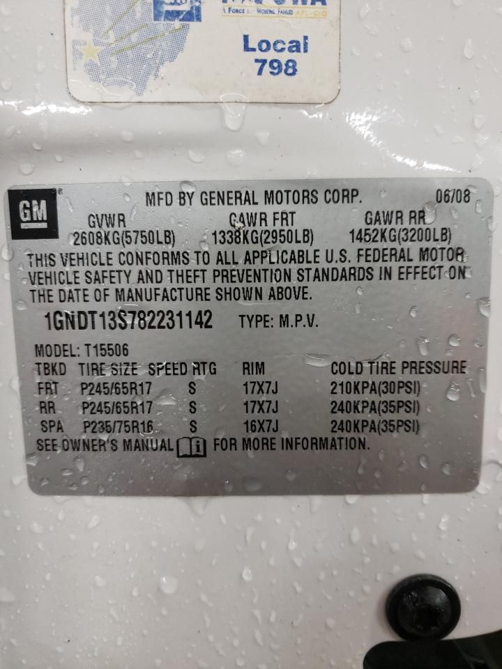 Photo 10 from auction – 2008 CHEVROLET TRAILBLAZE with VIN 1GNDT13S782231142