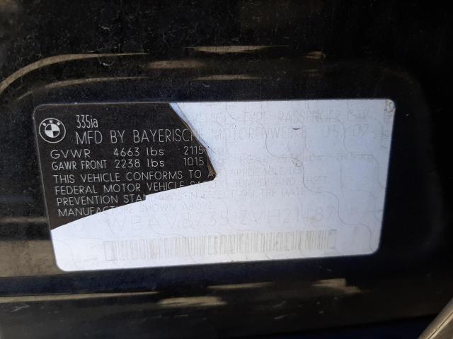 Photo 10 from auction – 2007 BMW 335 I with VIN WBAVB73517VH21487