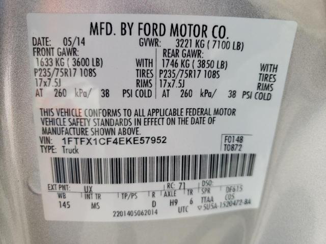 Photo 10 from auction – 2014 FORD F150 SUPER with VIN 1FTFX1CF4EKE57952