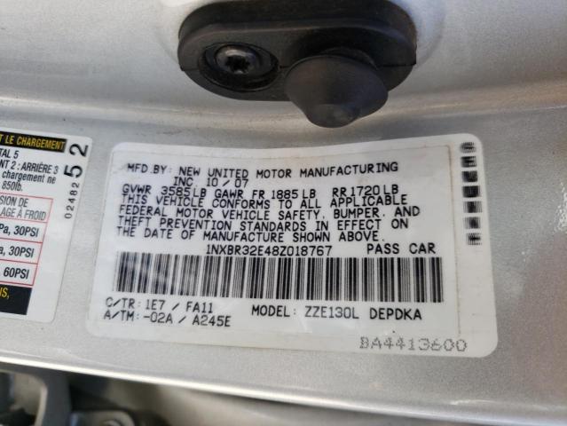 Photo 10 from auction – 2008 TOYOTA COROLLA CE with VIN 1NXBR32E48Z018767