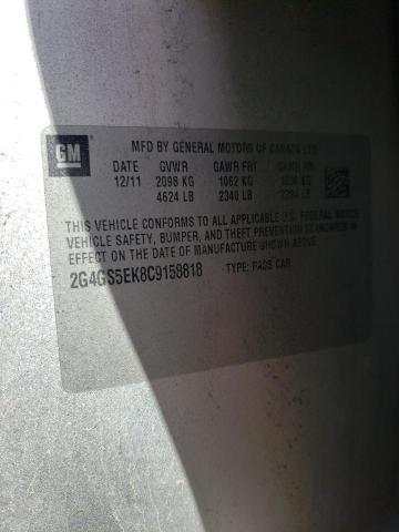 Photo 10 from auction – 2012 BUICK REGAL PREM with VIN 2G4GS5EK8C9158818