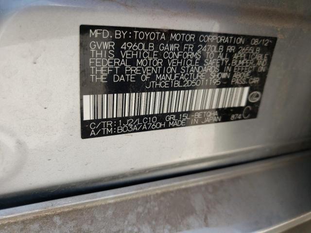 LEXUS GS 350 2013 with VIN JTHCE1BL2D5011195 - Photo from auction