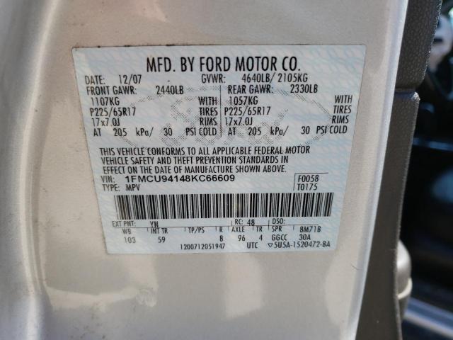 Photo 10 from auction – 2008 FORD ESCAPE LIM with VIN 1FMCU94148KC66609