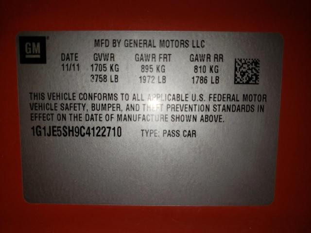 Photo 10 from auction – 2012 CHEVROLET SONIC LTZ with VIN 1G1JE5SH9C4122710