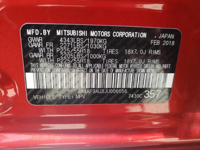 Photo 10 from auction – 2018 MITSUBISHI OUTLANDER with VIN JA4AP3AU3JU006656