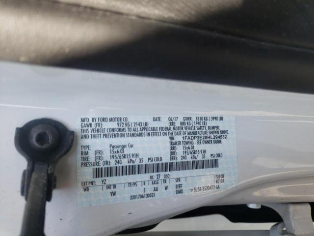Photo 10 from auction – 2017 FORD FOCUS S with VIN 1FADP3E28HL294532