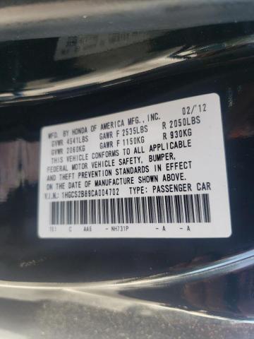 Photo 10 from auction – 2012 HONDA ACCORD EXL with VIN 1HGCS2B89CA004702