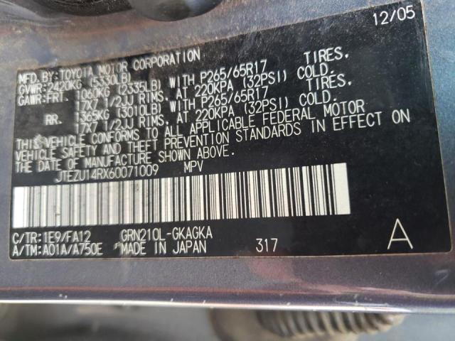 Photo 10 from auction – 2006 TOYOTA 4RUNNER SR with VIN JTEZU14RX60071009