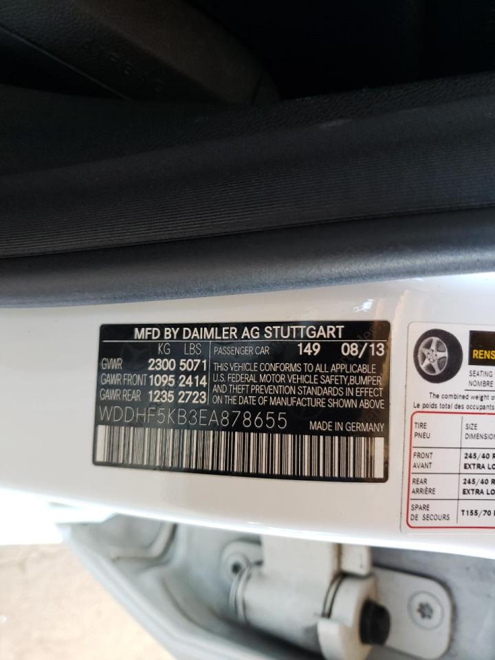 Photo 10 from auction – 2014 MERCEDES-BENZ E 350 with VIN WDDHF5KB3EA878655