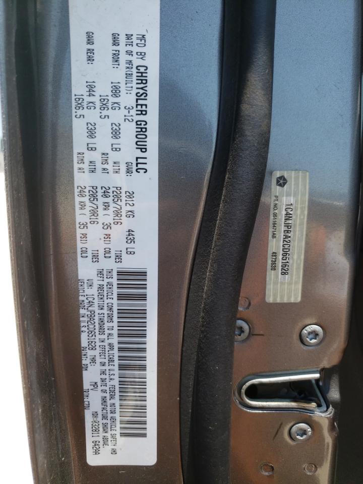 Photo 10 from auction – 2012 JEEP PATRIOT SP with VIN 1C4NJPBA2CD651628