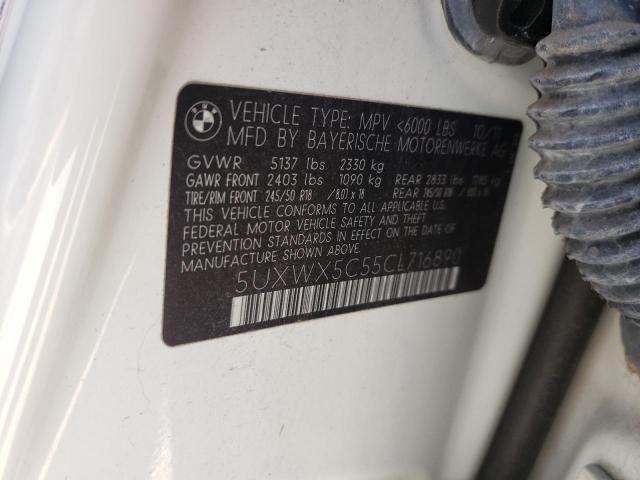 Photo 10 from auction – 2012 BMW X3 XDRIVE2 with VIN 5UXWX5C55CL716890