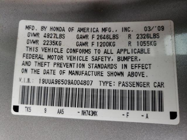 Photo 10 from auction – 2009 ACURA TL with VIN 19UUA96509A004807