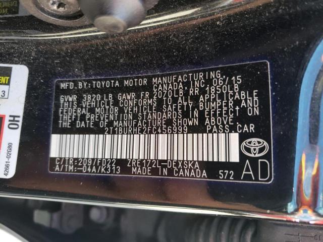 Photo 10 from auction – 2015 TOYOTA COROLLA L with VIN 2T1BURHE2FC456999