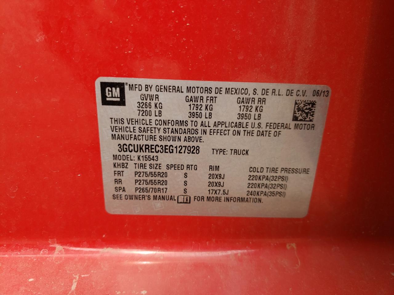 Photo 10 from auction – 2014 CHEVROLET SILVERADO with VIN 3GCUKREC3EG127928