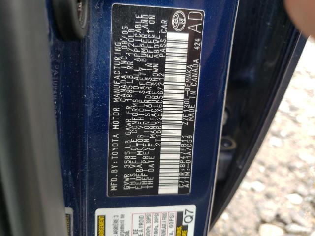 Photo 10 from auction – 2006 TOYOTA COROLLA CE with VIN 2T1BR32EX6C567212