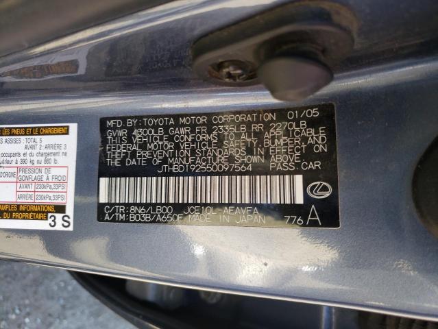 Photo 10 from auction – 2005 LEXUS IS 300 with VIN JTHBD192550097564