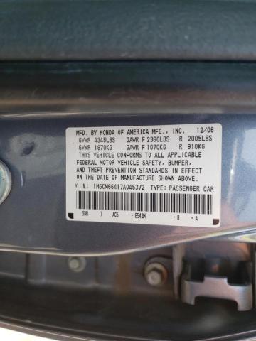 Photo 10 from auction – 2007 HONDA ACCORD SE with VIN 1HGCM66417A045372