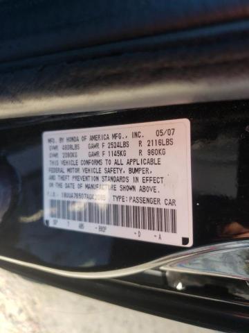 Photo 10 from auction – 2007 ACURA TL TYPE S with VIN 19UUA76507A042085