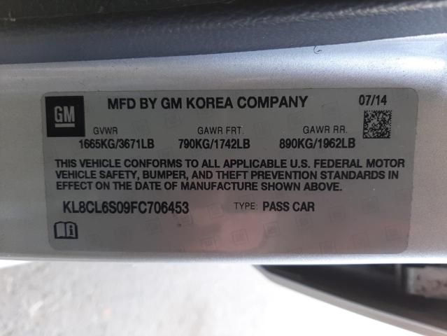 Photo 10 from auction – 2015 CHEVROLET SPARK EV 2 with VIN KL8CL6S09FC706453