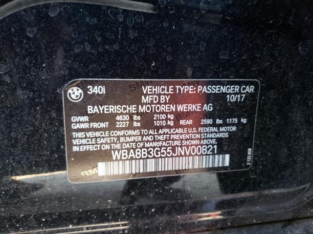 Photo 10 from auction – 2018 BMW 340 I with VIN WBA8B3G55JNV00821