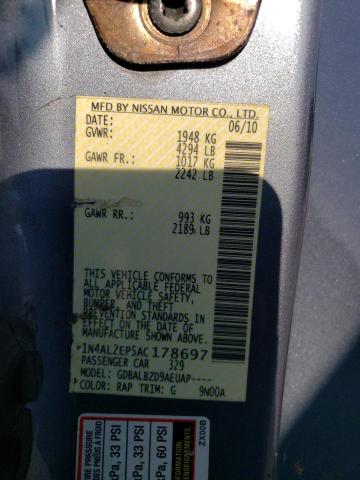 Photo 10 from auction – 2010 NISSAN ALTIMA S with VIN 1N4AL2EP5AC178697