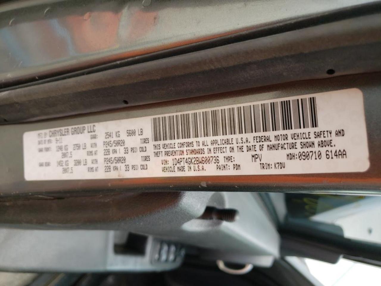 Photo 10 from auction – 2011 DODGE NITRO HEAT with VIN 1D4PT4GK2BW600736