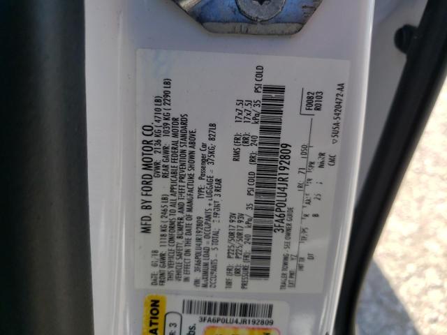 Photo 10 from auction – 2018 FORD FUSION SE with VIN 3FA6P0LU4JR192809