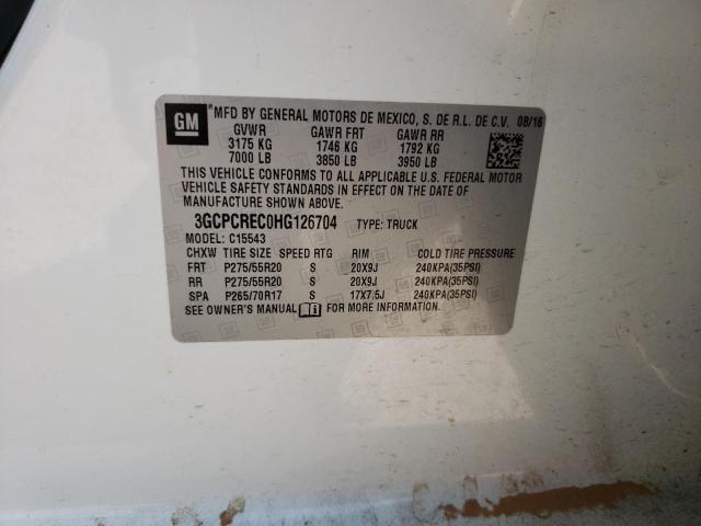 Photo 10 from auction – 2017 CHEVROLET SILVERADO with VIN 3GCPCREC0HG126704