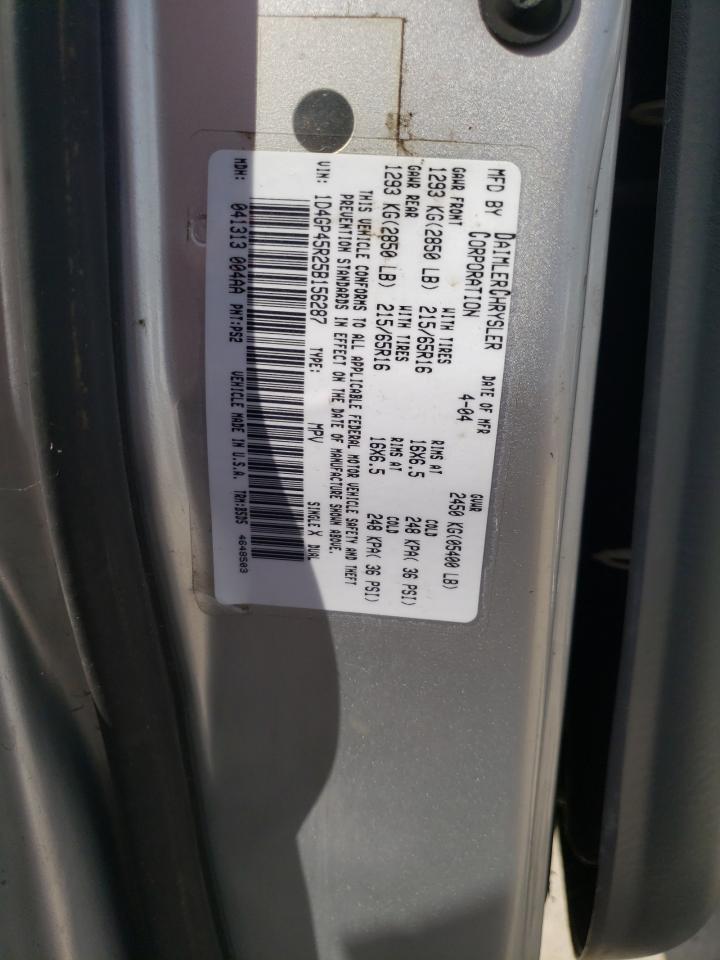Photo 10 from auction – 2005 DODGE CARAVAN SX with VIN 1D4GP45R25B156287