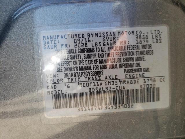 Photo 10 from auction – 2016 NISSAN SENTRA S with VIN 3N1AB7AP3GY339082