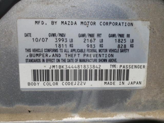 Photo 10 from auction – 2008 MAZDA 3 HATCHBAC with VIN JM1BK344481833842