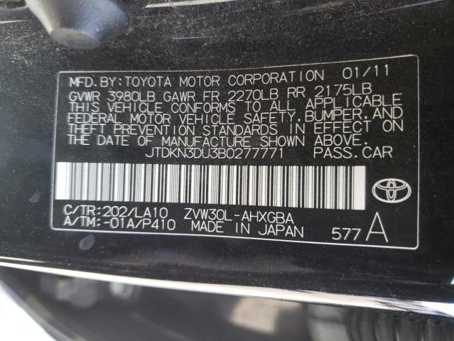 Photo 10 from auction – 2011 TOYOTA PRIUS with VIN JTDKN3DU3B0277771
