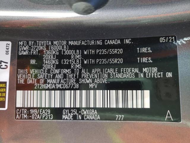Photo 10 from auction – 2021 LEXUS RX 450H with VIN 2T2HGMDA1MC067738