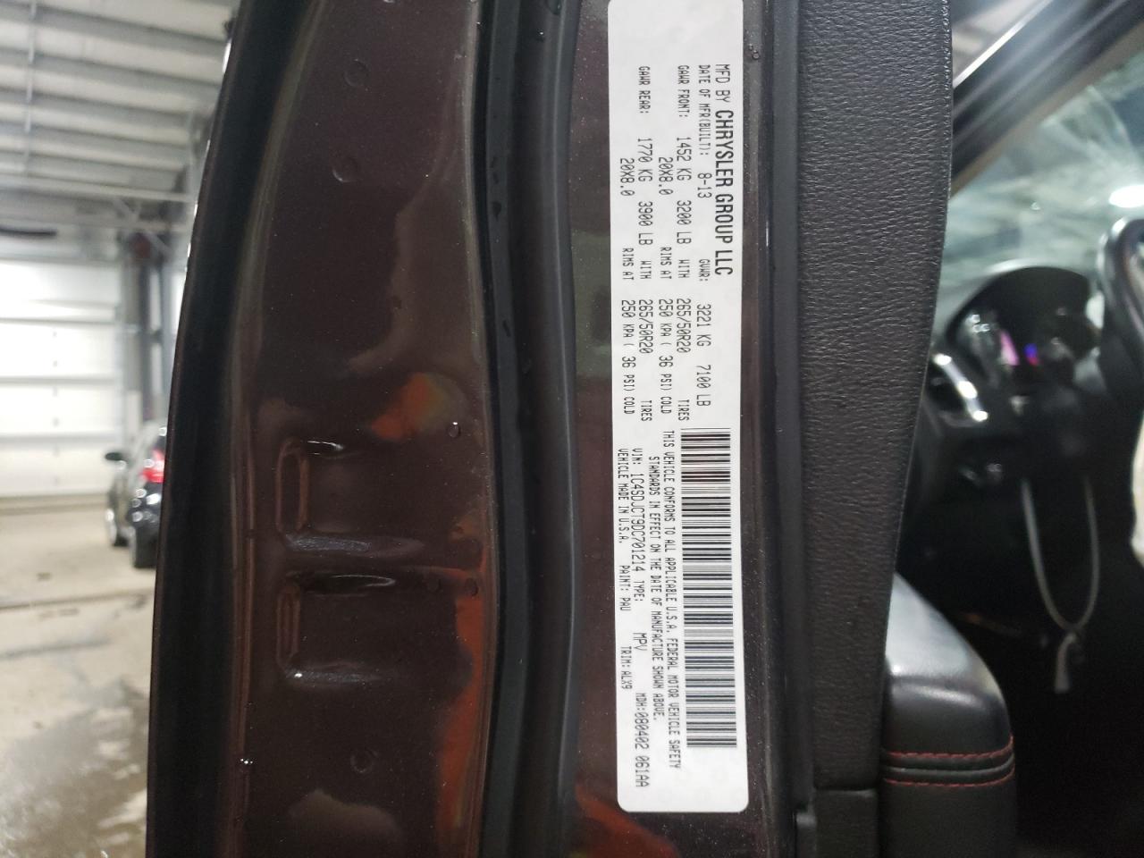 Photo 10 from auction – 2013 DODGE DURANGO R/ with VIN 1C4SDJCT9DC701214