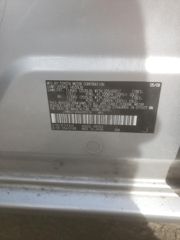 Photo 10 from auction – 2008 TOYOTA RAV4 LIMIT with VIN JTMBD31V886085574