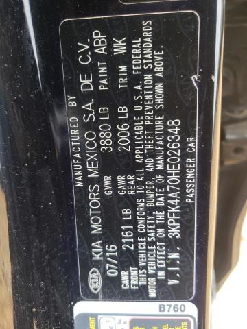 Photo 10 from auction – 2017 KIA FORTE LX with VIN 3KPFK4A70HE026348