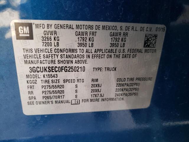 Photo 10 from auction – 2015 CHEVROLET SILVERADO with VIN 3GCUKSEC0FG250210