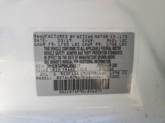 Photo 10 from auction – 2019 NISSAN VERSA S with VIN 3N1CN7AP9KL856277