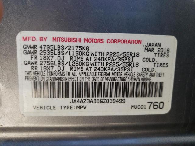 Photo 10 from auction – 2016 MITSUBISHI OUTLANDER with VIN JA4AZ3A36GZ039499