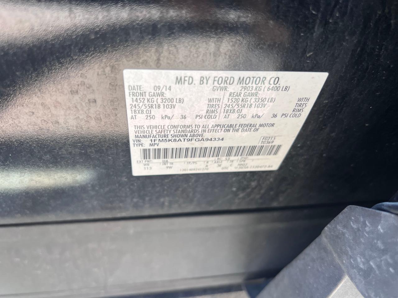 Photo 10 from auction – 2015 FORD EXPLORER P with VIN 1FM5K8AT9FGA94334