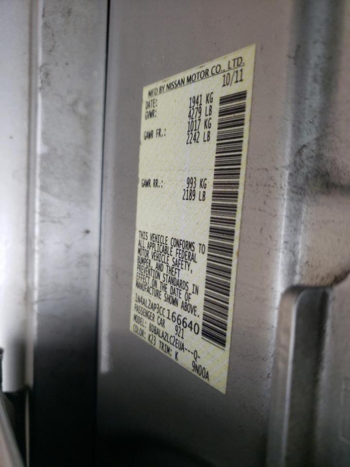 Photo 10 from auction – 2012 NISSAN ALTIMA BAS with VIN 1N4AL2AP3CC166640