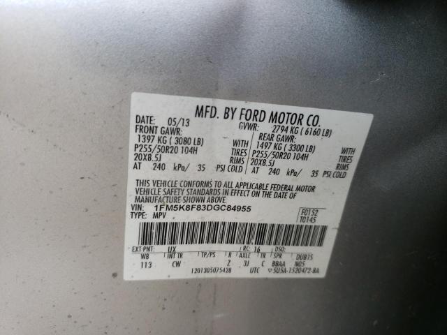 Photo 10 from auction – 2013 FORD EXPLORER L with VIN 1FM5K8F83DGC84955