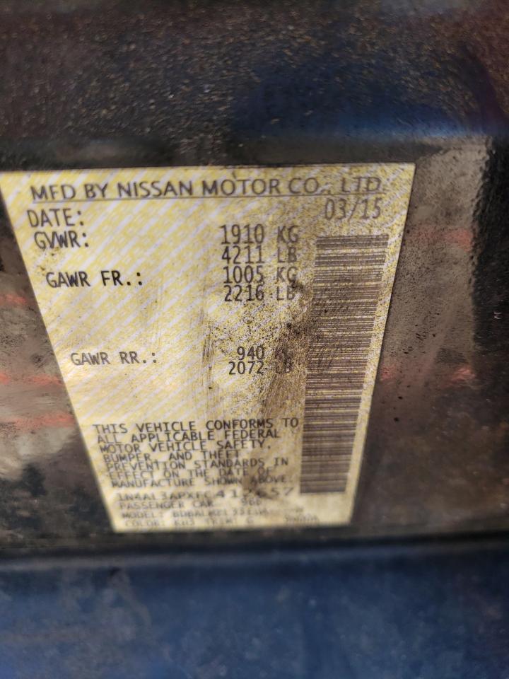 Photo 10 from auction – 2015 NISSAN ALTIMA 2.5 with VIN 1N4AL3APXFC412657