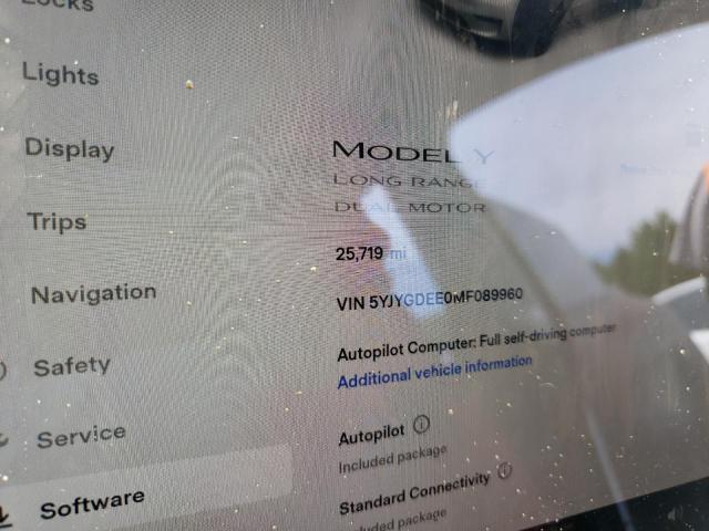 Photo 8 from auction – 2021 TESLA MODEL Y with VIN 5YJYGDEE0MF089960