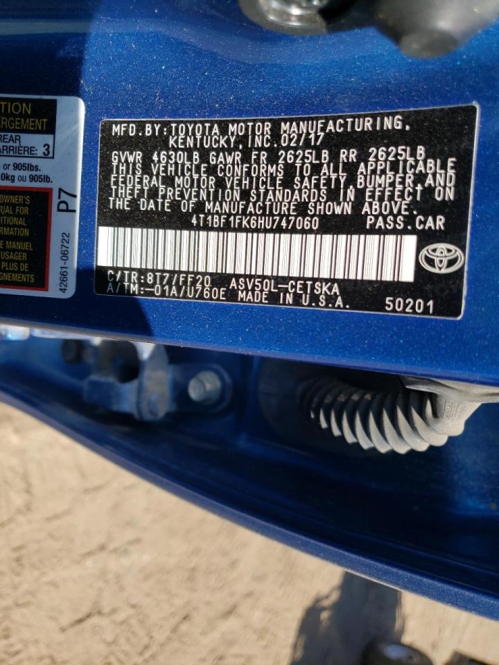 Photo 10 from auction – 2017 TOYOTA CAMRY with VIN 4T1BF1FK6HU747060