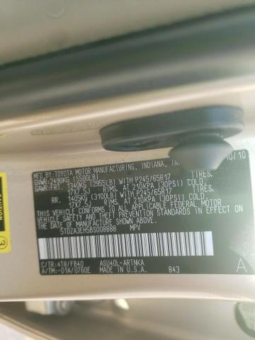Foto 10 de la subasta – 2011 TOYOTA HIGHLANDER con VIN 5TDZA3EH5BS008888