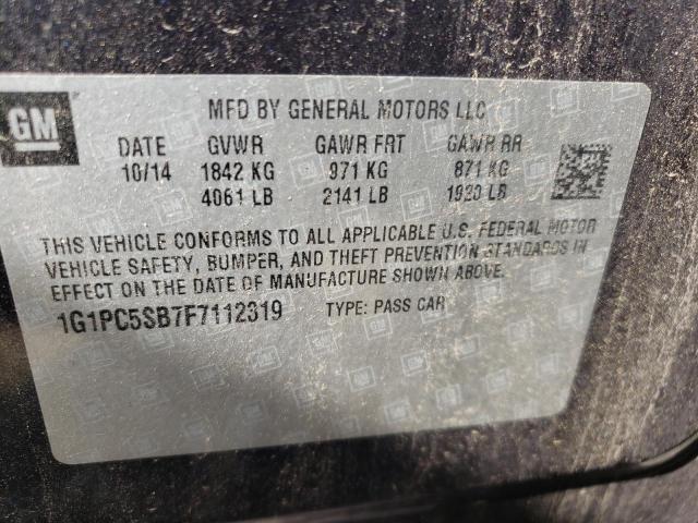 Photo 10 from auction – 2015 CHEVROLET CRUZE LT with VIN 1G1PC5SB7F7112319