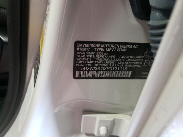 Photo 10 from auction – 2017 BMW X3 XDRIVE2 with VIN 5UXWX9C33H0T21119