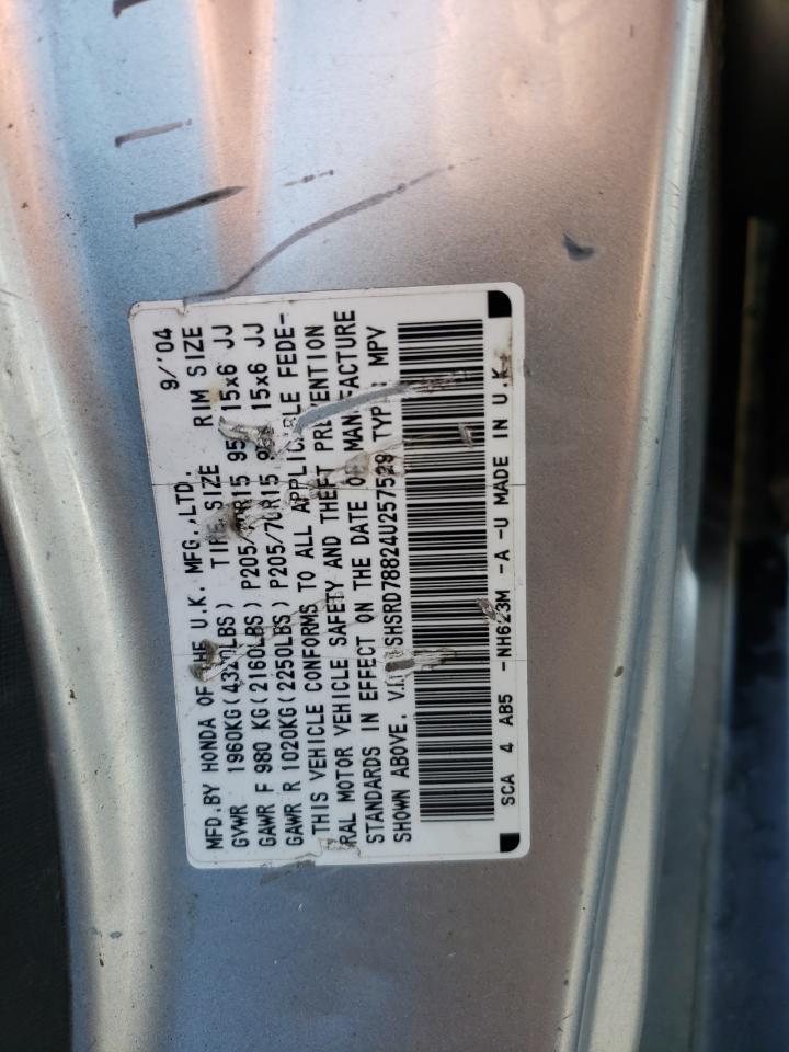 Photo 10 from auction – 2004 HONDA CR-V EX with VIN SHSRD78824U257529